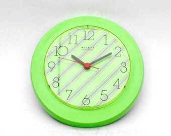 Vintage Mint Green Weimar Wall Clock: Round Y2K Decor
