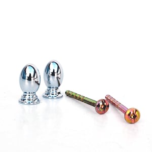 Silver Glossy Metal Knob: Vintage Memphis Design Decor (0.9 Inch)