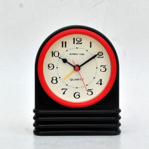 Black vintage 90s clock Decoration Housewarming Gift Decorative Clock desk table clock calendar vintage memphis style Gifts for Home