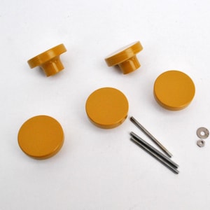 Vintage 1980s Knob for Drawer Cupboard yellow mustard matte Plastic Memphis Design Home Decor door handle 90s design retro holds and knobs