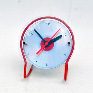 red cd vintage 90s clock Decoration Housewarming Gift Decorative Clock desk table clock vintage style gift for her women Gifts for Home