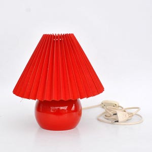 Red Lamp Danish Design table lamp handmade paper vintage abo randers pop memphis 1990s retro lamp night lamp Desktop light mushroom lamp