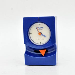 blue vintage 90s clock Decoration Housewarming Gift Decorative Clock desk table clock calendar vintage memphis style Gifts for Home