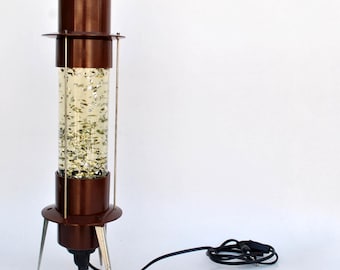 Vintage Soviet Glitter Motion Lamp – Space Age Lava Lamp Style – Mid Century Tripod Light