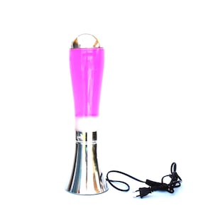 Silver Base Pink Lava Lamp – Retro Space Age Mood Light