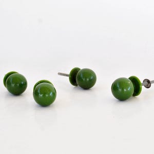 Vintage Green Ball Cabinet Knob – Round Furniture Drawer Pull Retro Avocado Green Cupboard Handle