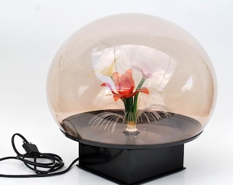 Vintage Fiber Optic Table Lamp | Retro Space Age Mushroom Lamp | 70s 80s Decorative Light