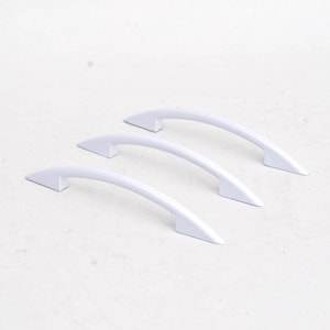 White Metal U shaped Drawer Handle: Vintage Italian Memphis Design, 2.8 Inch