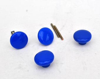 thumbnail image 2 of Proops Set Of 4 Blue Plastic Machine Handles – 40mm Diameter, 8mm Bore – S7404 2 of 4