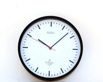 National Panasonic Japanese Wall Clock Black & White Body Vintage 