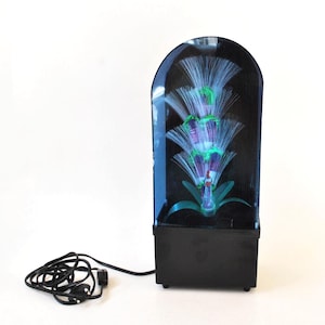 Vintage Fiber Optic Peacock Lamp | Retro 1980s Mood Light | Color Changing Peacock Table Lamp | Nostalgic Home Decor