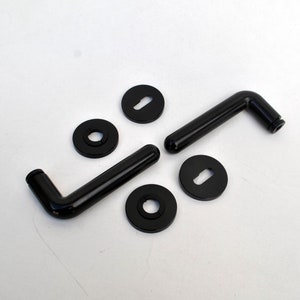 Black Plastic Door Handle: Italian Retro Memphis Decor
