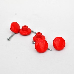 Vintage 1980s Knob for Drawer Cupboard red glossy Plastic Memphis Design Home Decor door handle knobs 90s design retro holds and knobs