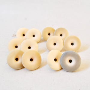 Vintage Cream White Silicone Cabinet Knobs, Retro Round Donut Drawer Pulls, Mid Century Shabby Chic Furniture Hardware Replacement