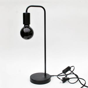 Total black Desk Table Lamp minimal lamp memphis retro lamp night lamp Desktop light industrial design lamp matte black lamp space age