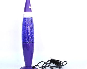 Purple Glitter Motion Lamp – Retro Lava Style Lamp – Vintage Mood Light – Decorative Table Lamp