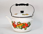 white big Large vegetables teapot metallic teapot vintage enamel soviet pot vintage tea stove kettle french vintage teapots tea pot