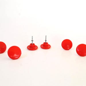 1980s Red Plastic Drawer Knob: Memphis Design Home Decor 1.9 inch