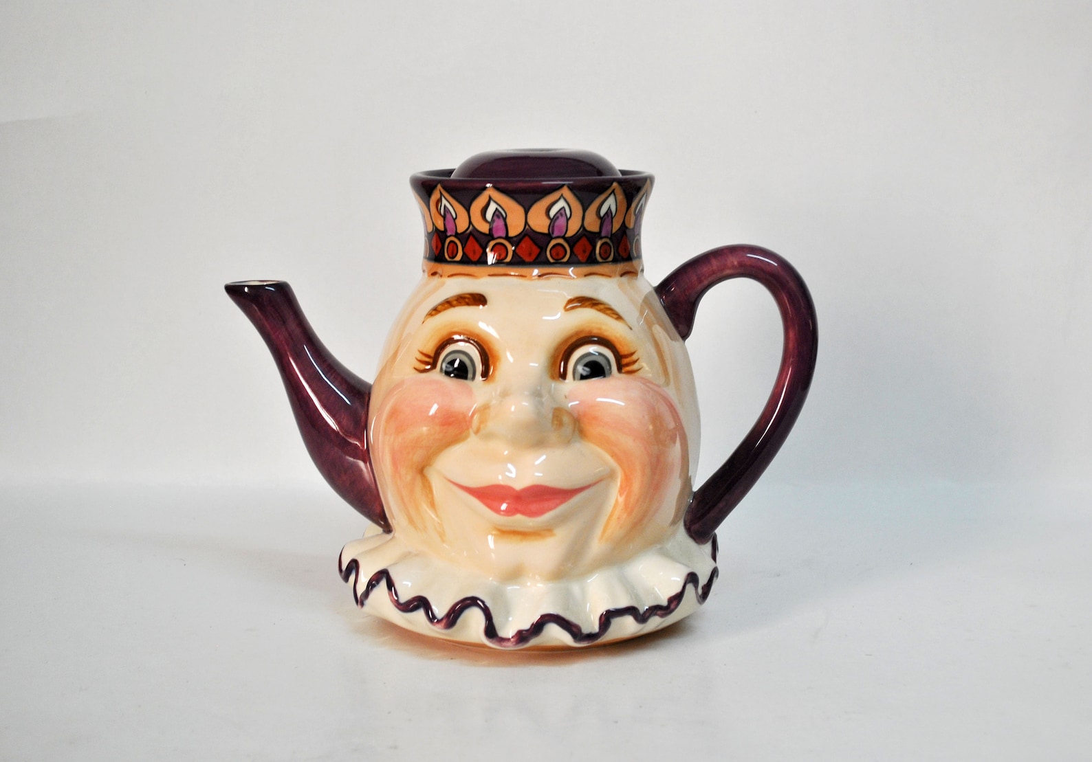 Vintage Witch Teapot Gift Teapot Pink Purple Carved Face Etsy