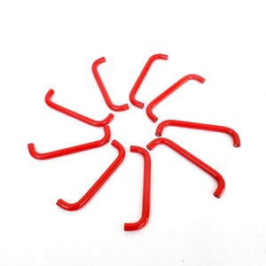 Big Red Metal Drawer Handle: Vintage Italian Memphis Design, 4 Inch U shaped handle