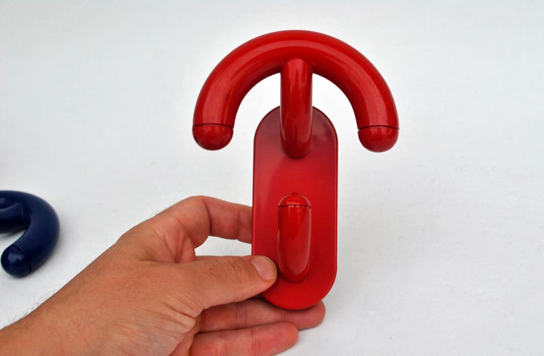 Arco Wall Hook by Luigi Caramella – 1970s Italian Design – Vintage Red ...