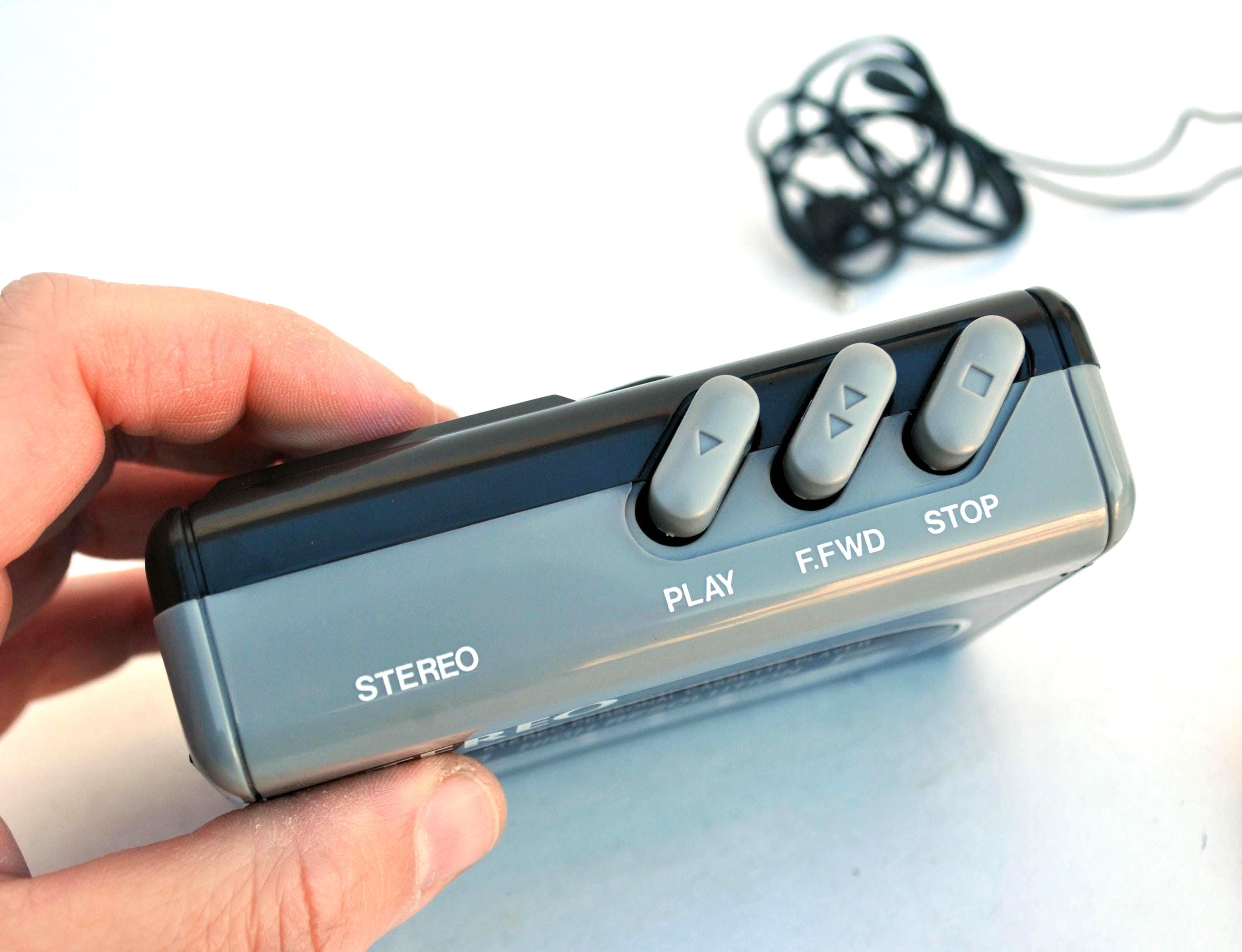 Vintage Gray Personal Cassette Player Stereo | Retro Portable Tape ...