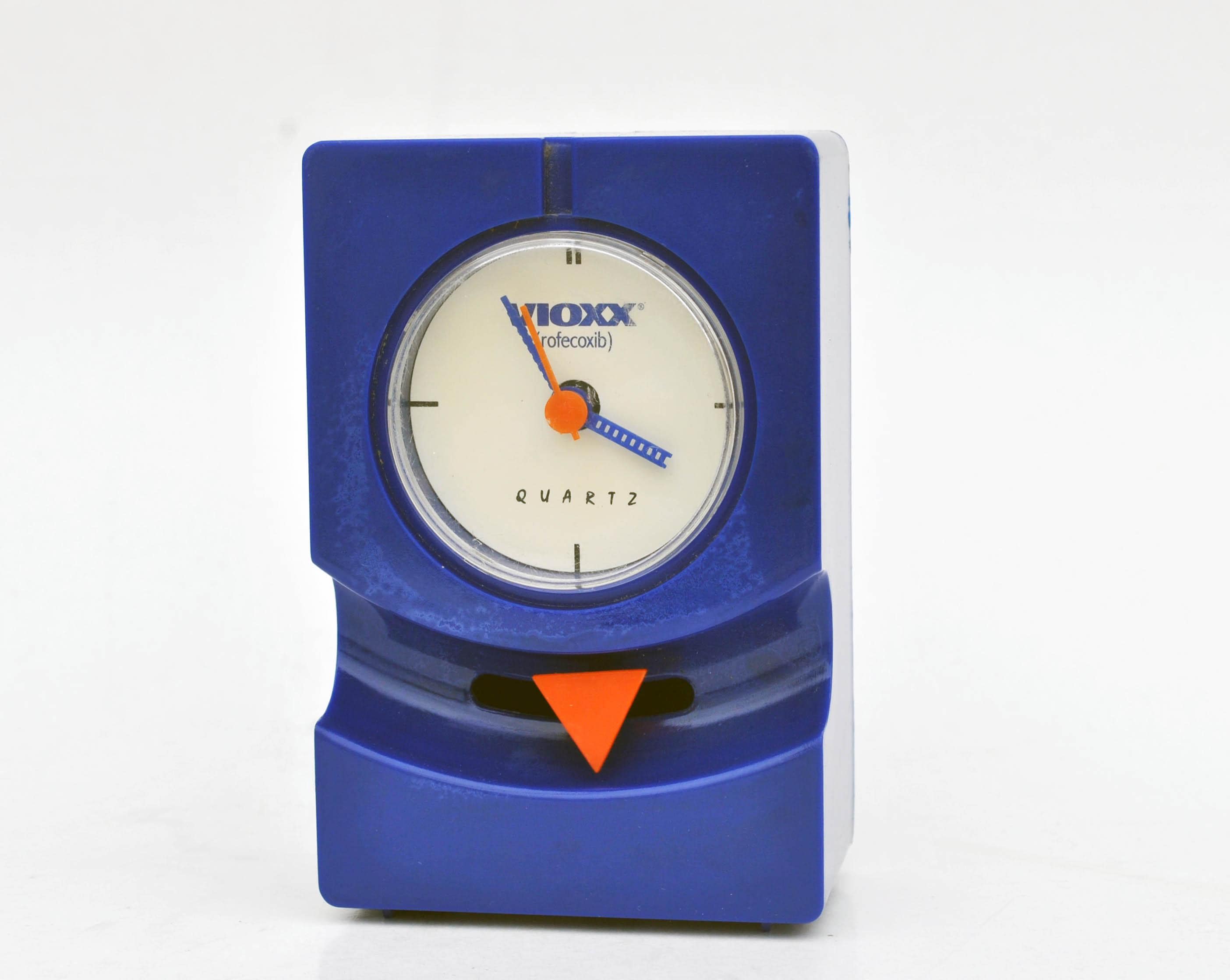 Vintage Blue Memphis Style Desk Clock - Vioxx Promo - Etsy