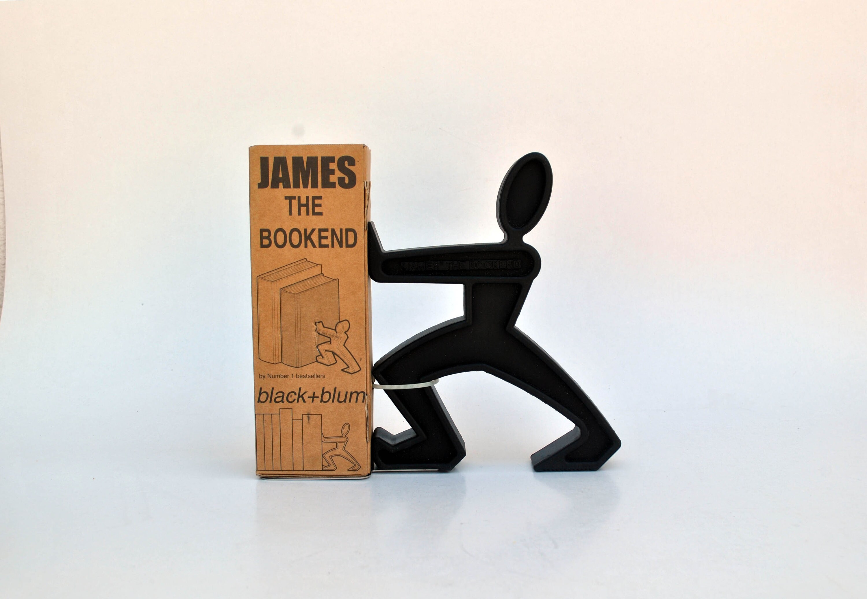 James the Bookend Black & Blum Black Rubber Modern Art Book End