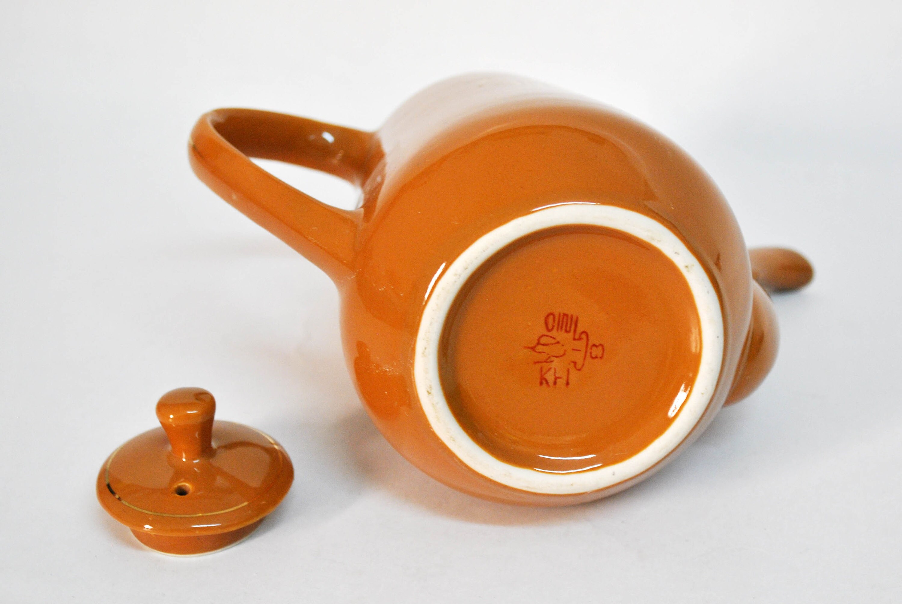 Japanese Teapot Oriental Tea Pot Asian Theme Teapot Brown Porcelain