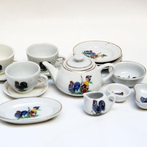 miniature tea set teapots kitchen miniature doll house mini small porcelain tea set childrens gift kids Handmade tea set collectors tea set