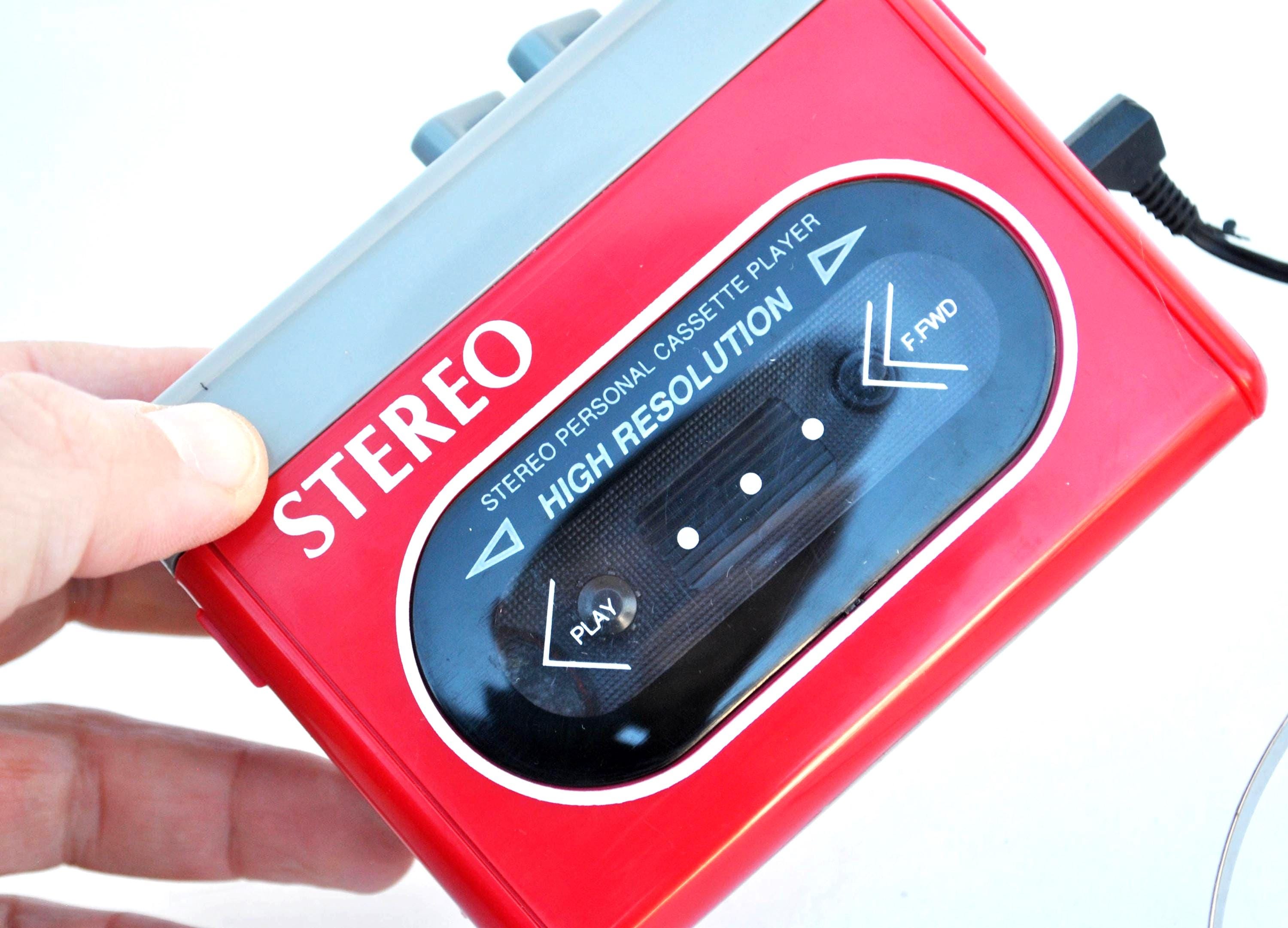 Vintage Red Personal Cassette Player Stereo | Retro Portable Tape ...