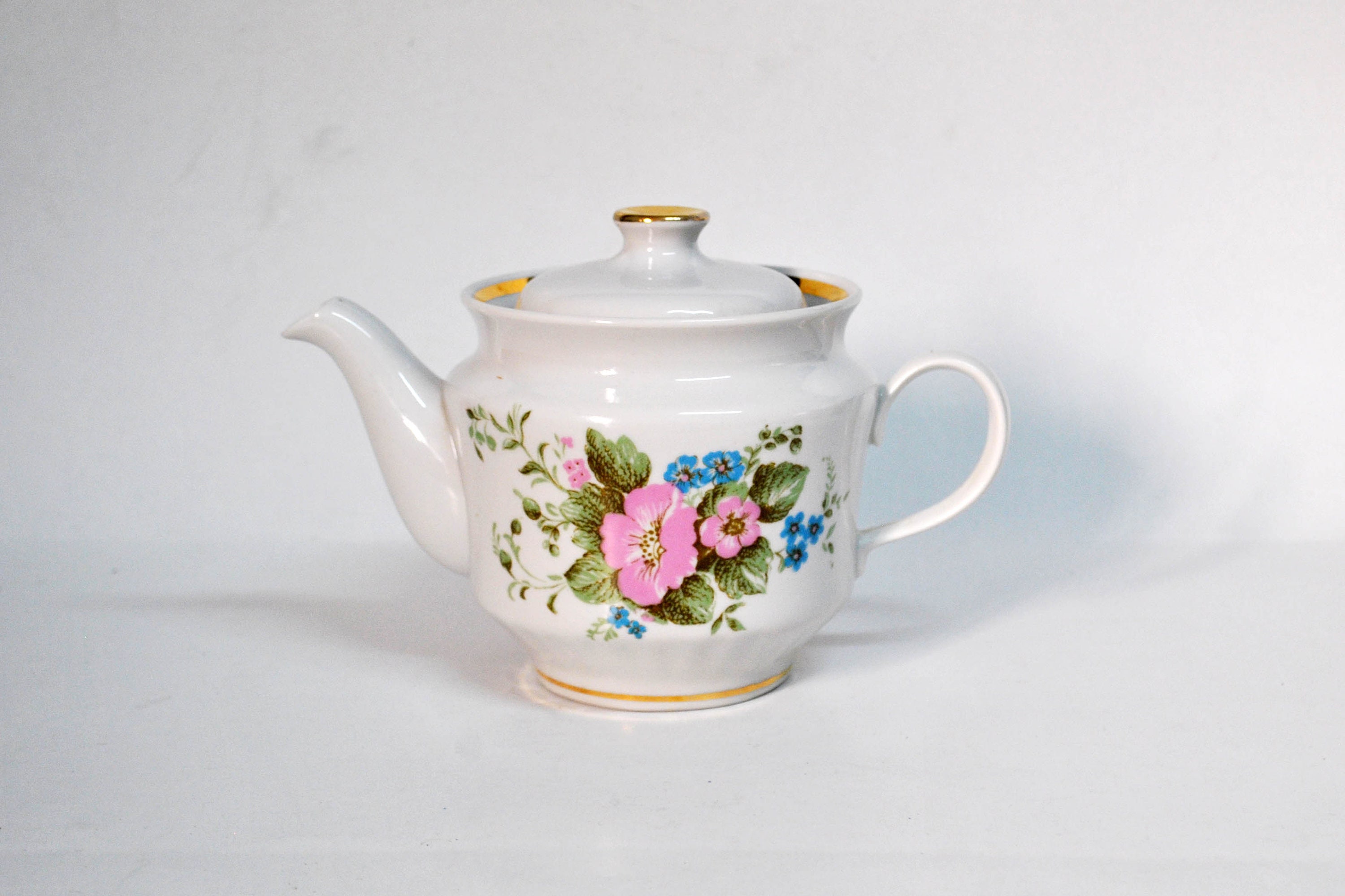 White Vintage Teapot Retro Porcelain Soviet Russian Ceramic Etsy