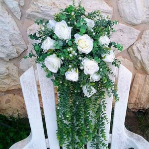 xllLU Wedding Waterfall Bridal Bouquet Water Drop Style Artificial