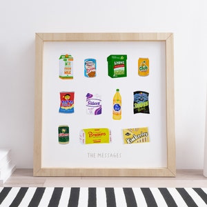 The Messages - Irish Art Print - Irish Snacks Print - Irish Kitchen Art - Irish Gift - Irish Food Print - Lyons Tea Print - Tayto Print