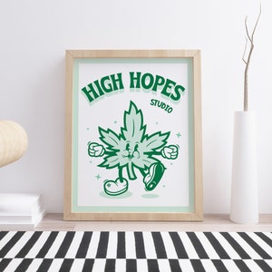 High Hopes - Digital Print - Retro Wall Art - Retro Character Wall Art - Stoner Home Decor