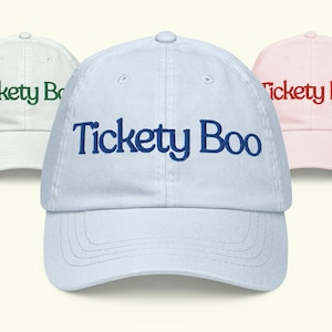 Pastel Dad Unisex Cap - Tickety Boo - UK Phrase Cap - Ironischer Idiot Retro Hut - Vintage Statement Cap - Hipster Geschenk - Peep Show Geschenk