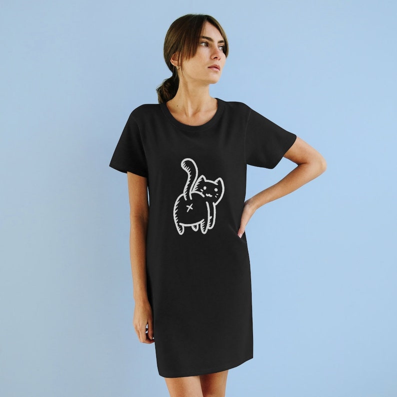 Cat Butt Organic T-Shirt Dress