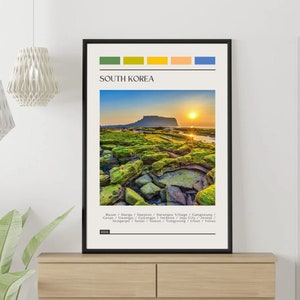 SOUTH KOREA - Travel Poster, Color Block Travel Poster, Digital Download, Digital Travel Poster