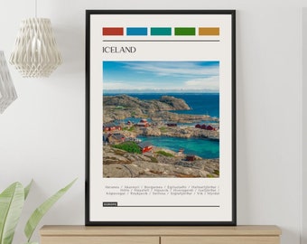 ICELAND - Travel Poster, Color Block Travel Poster, Digital Download, Digital Travel Poster