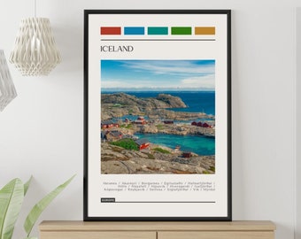 Iceland Travel Poster: Modern Color Block Print (Digital Download)