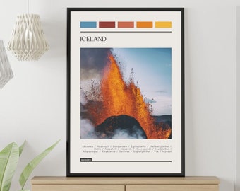 Iceland Travel Poster: Modern Color Block Print (Digital Download)