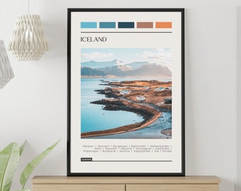 Iceland Travel Poster: Modern Color Block Print (Digital Download)