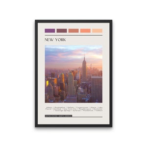 NEW YORK - Travel Poster, Color Block Travel Poster, Digital Download, Digital Travel Poster