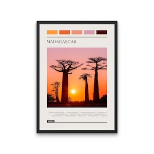 MADAGASCAR - Travel Poster, Color Block Travel Poster, Digital Download, Digital Travel Poster