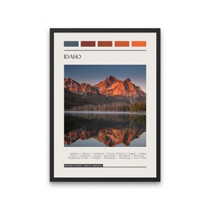IDAHO - Travel Poster, Color Block Travel Poster, Digital Download, Digital Travel Poster