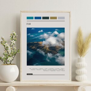 PRINTED Fiji Poster - Travel Poster, Color Block Travel Poster