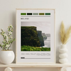 PRINTED Ireland Poster - Travel Poster, Color Block Travel Poster