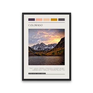 COLORADO - Travel Poster, Color Block Travel Poster, Digital Download, Digital Travel Poster