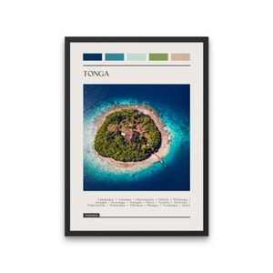 Tonga Travel Poster: Color Block Island Art (Digital Download)