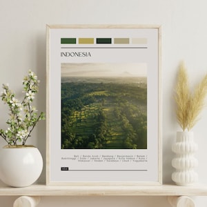 PRINTED Indonesia Poster - Travel Poster, Color Block Travel Poster